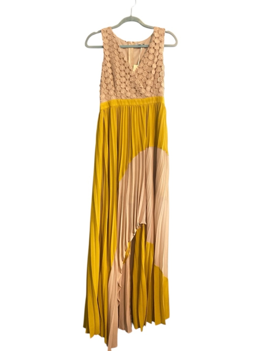 NWT The Clothing Company Daisy Floral Eyelet Pleated Chiffon Maxi Dress Sz M